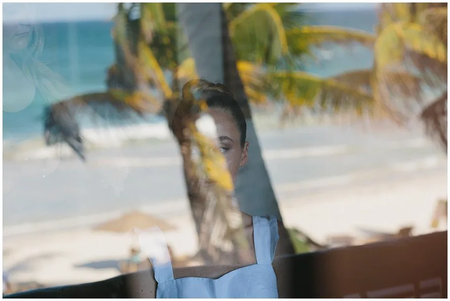 Ahau Hotel wedding at Tumul: the bride is waiting for the ceremony