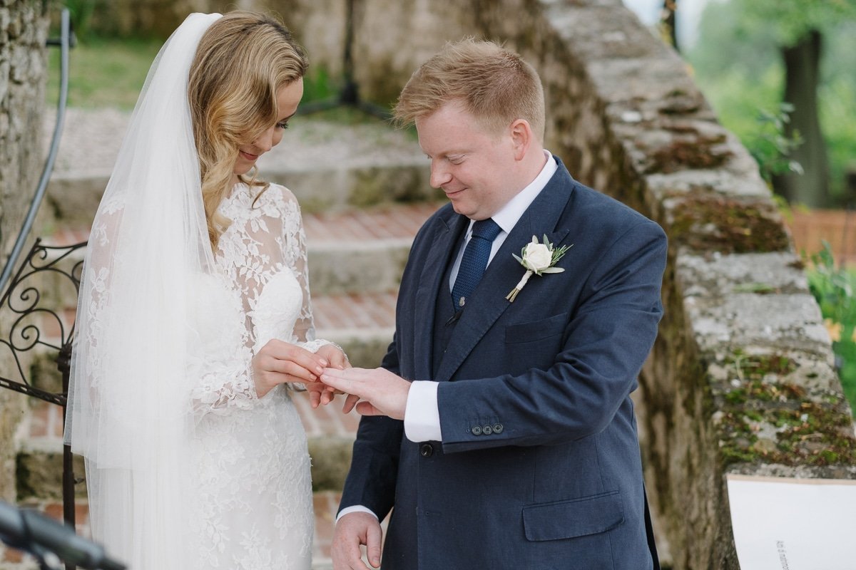 Exchange of rings during the ceremony
