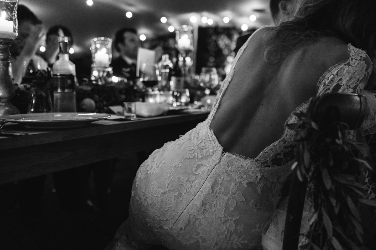 Bride at the bar during the evening