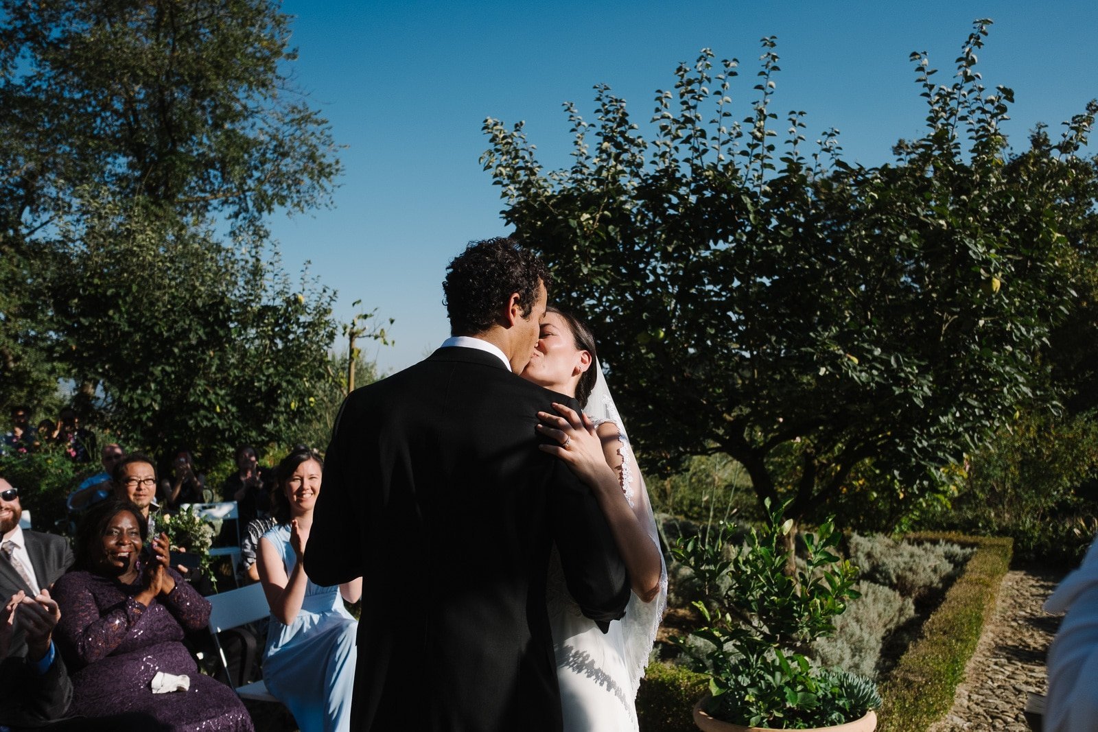Aileen and Brandon kissing after the ceremony