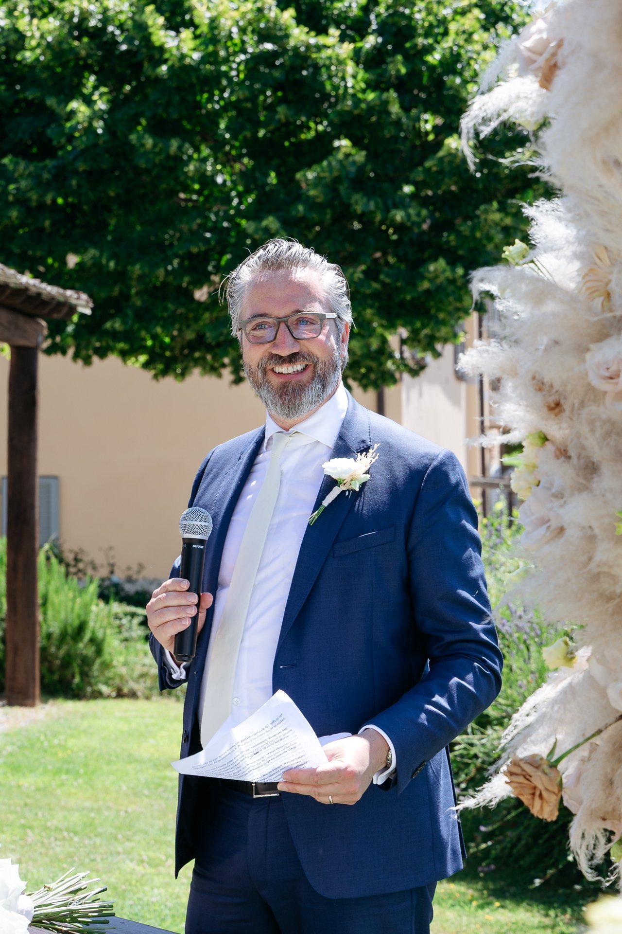 a friend speaking during the ceremony