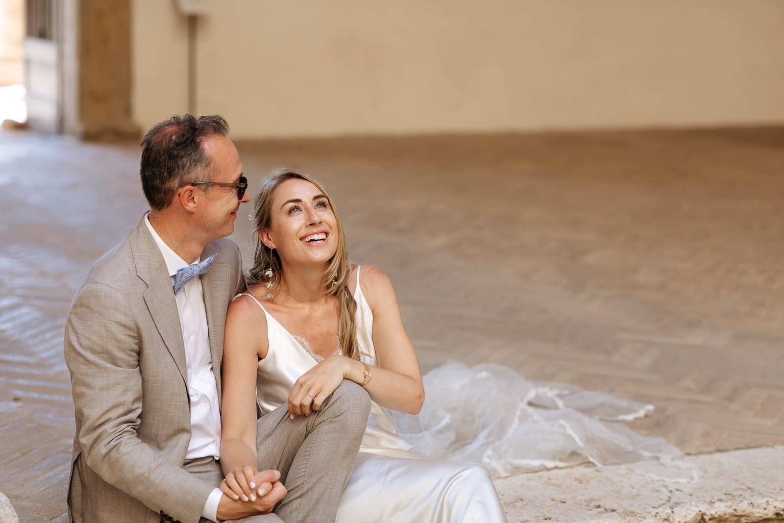 Nic and Evelien laughing in Pienza